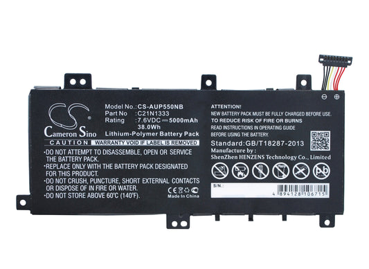 Battery for Asus R554LJ-XO009H 5000mAh / 38.00Wh
