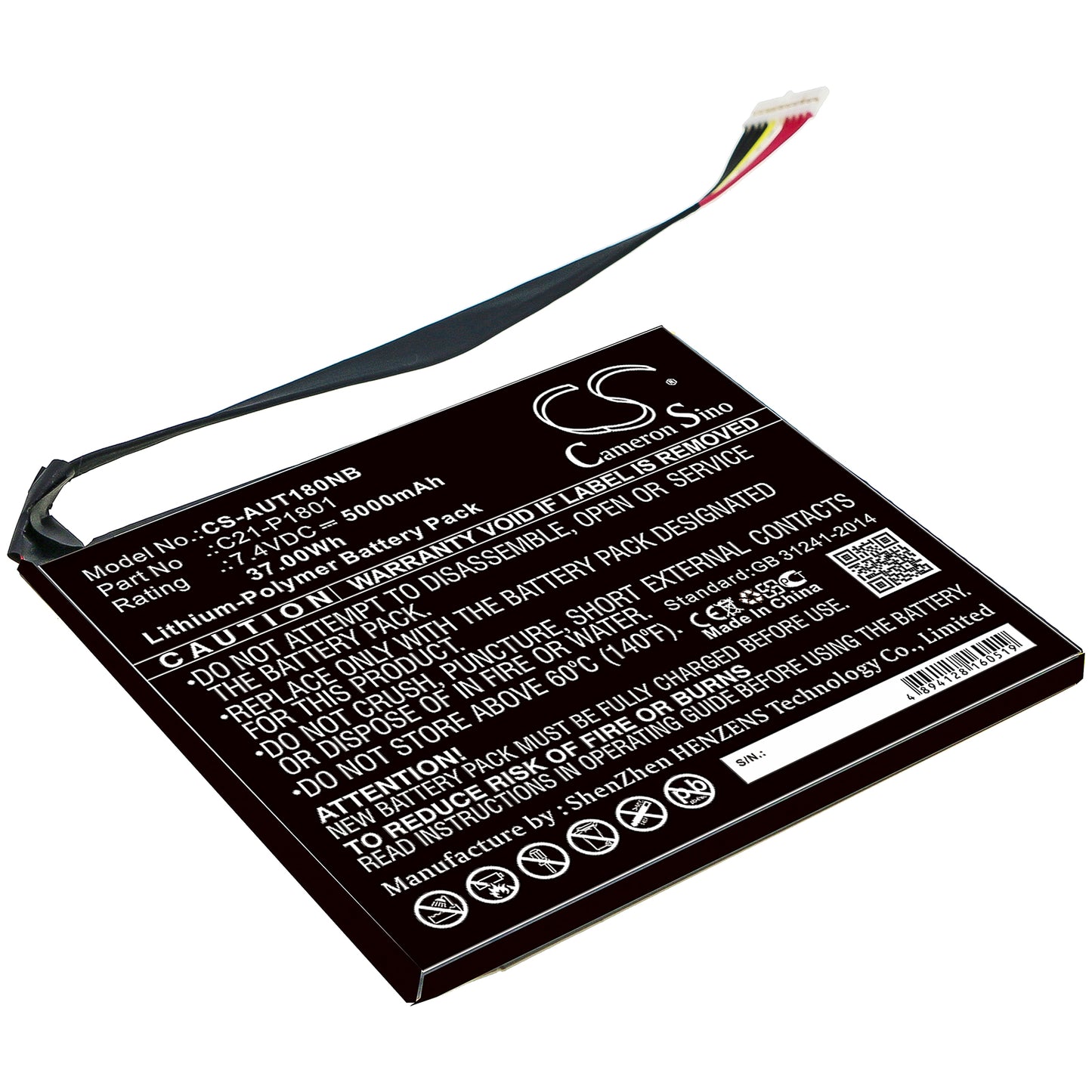 Battery for Asus AP180C 5000mAh / 37.00Wh