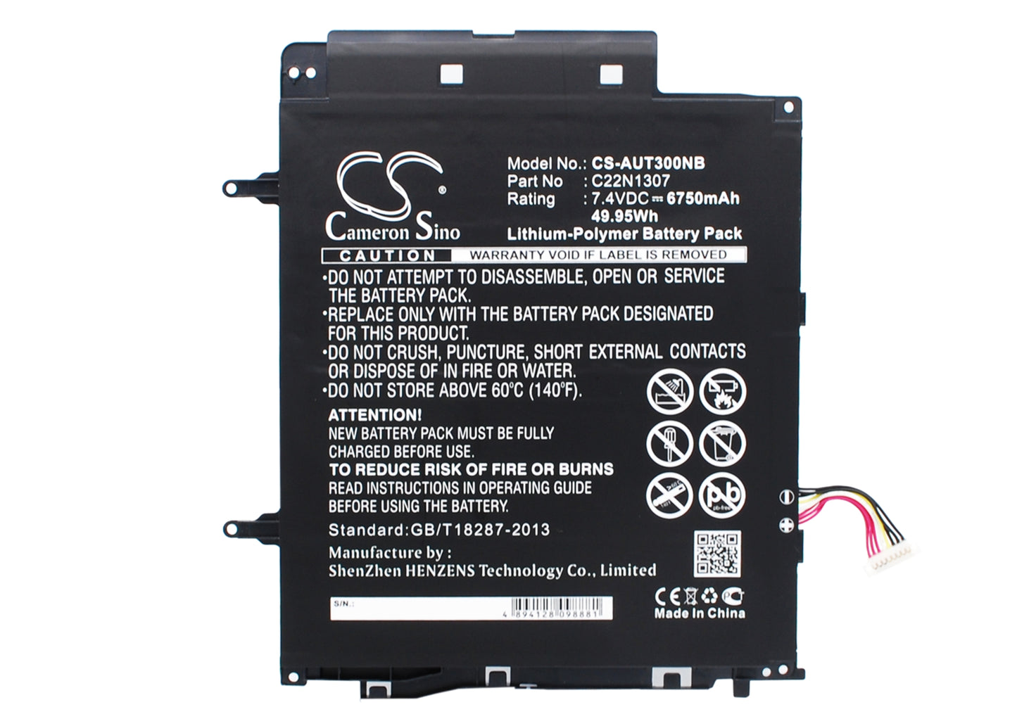 Battery for Asus Transformer Book T300L 6750mAh / 49.95Wh