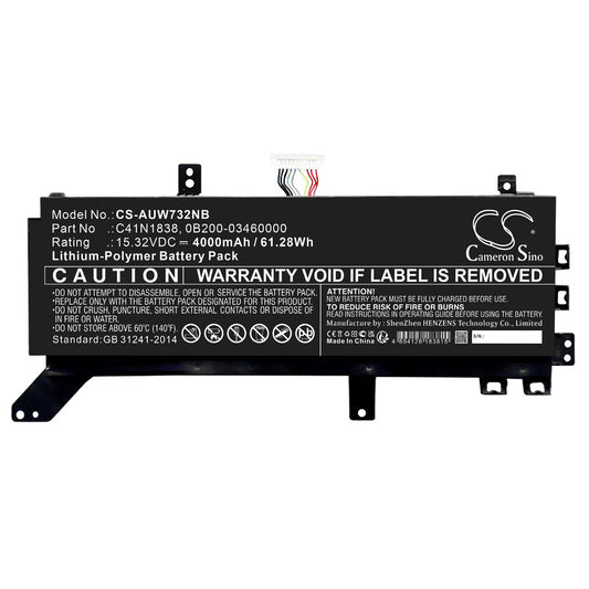 Battery for Asus StudioBook 17 W730G2T 4000mAh / 61.28Wh