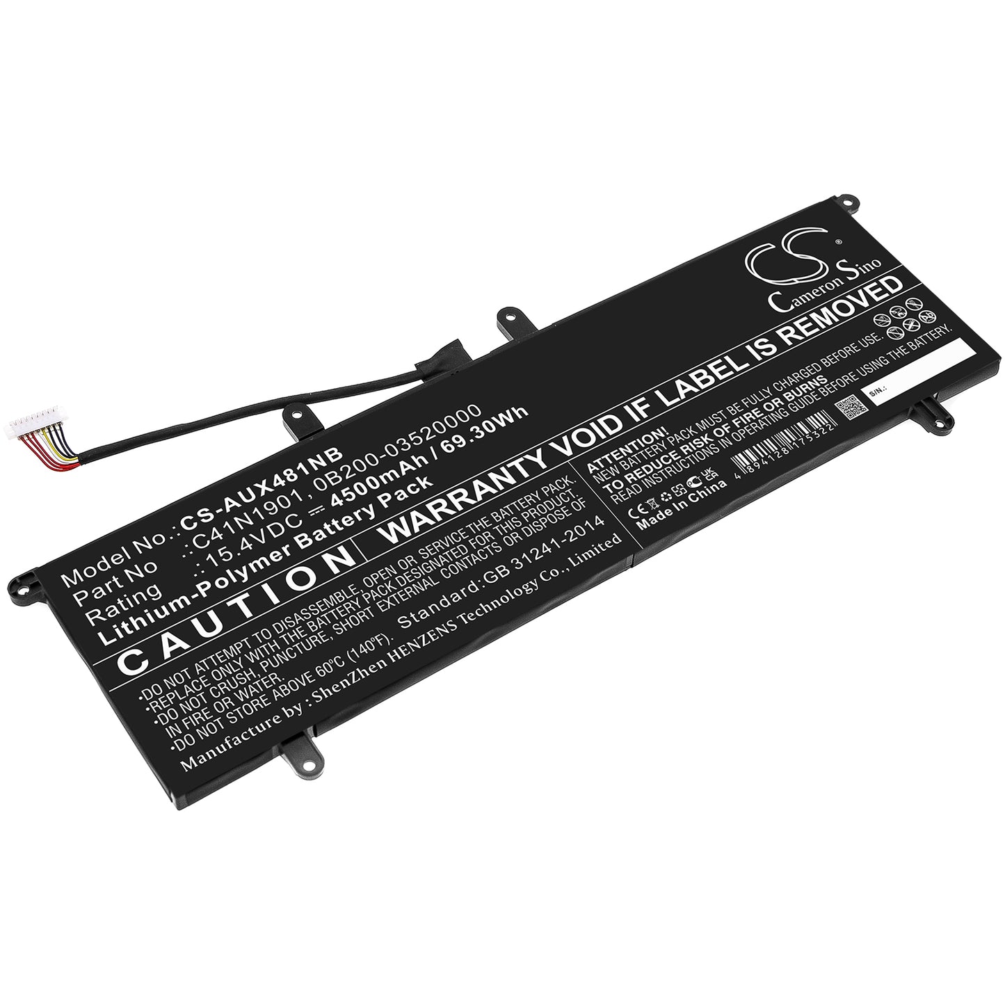 Batteri till Asus ZenBook Duo UX481FL-BM5811T 4500mAh / 69.30Wh