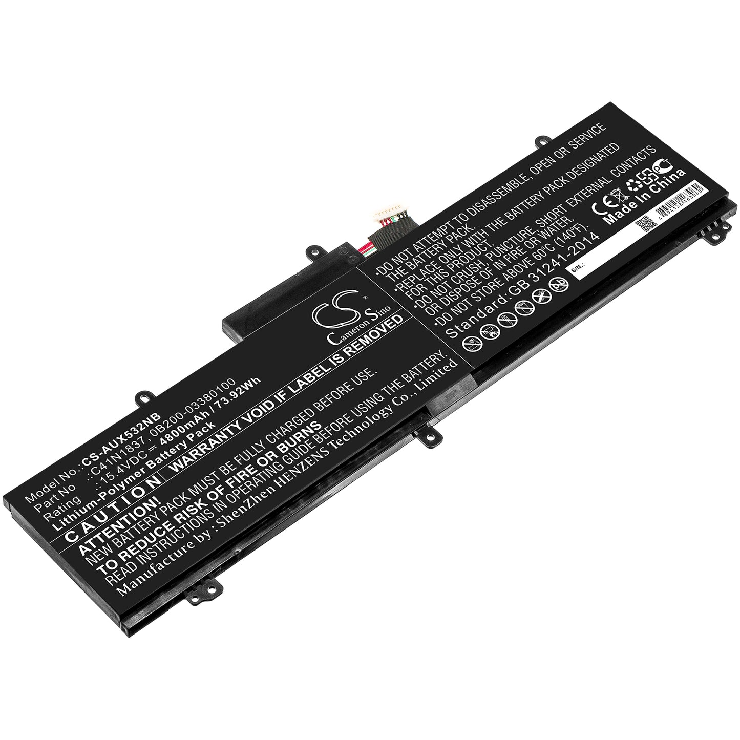 Batteri till Asus ROG Zephyrus S GX502GW 4800mAh / 73.92Wh
