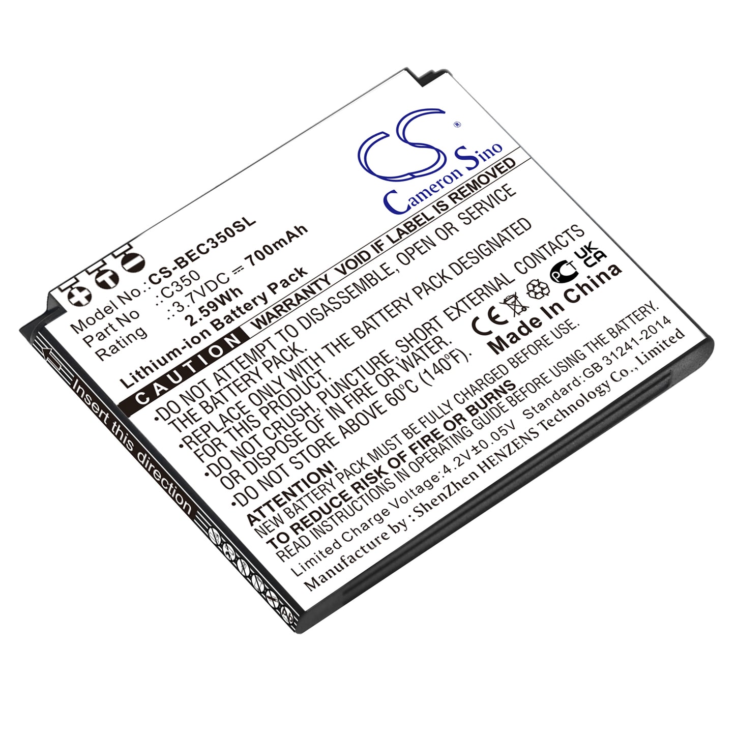 Batteri till Bea-fon  C350 700mAh / 2.59Wh