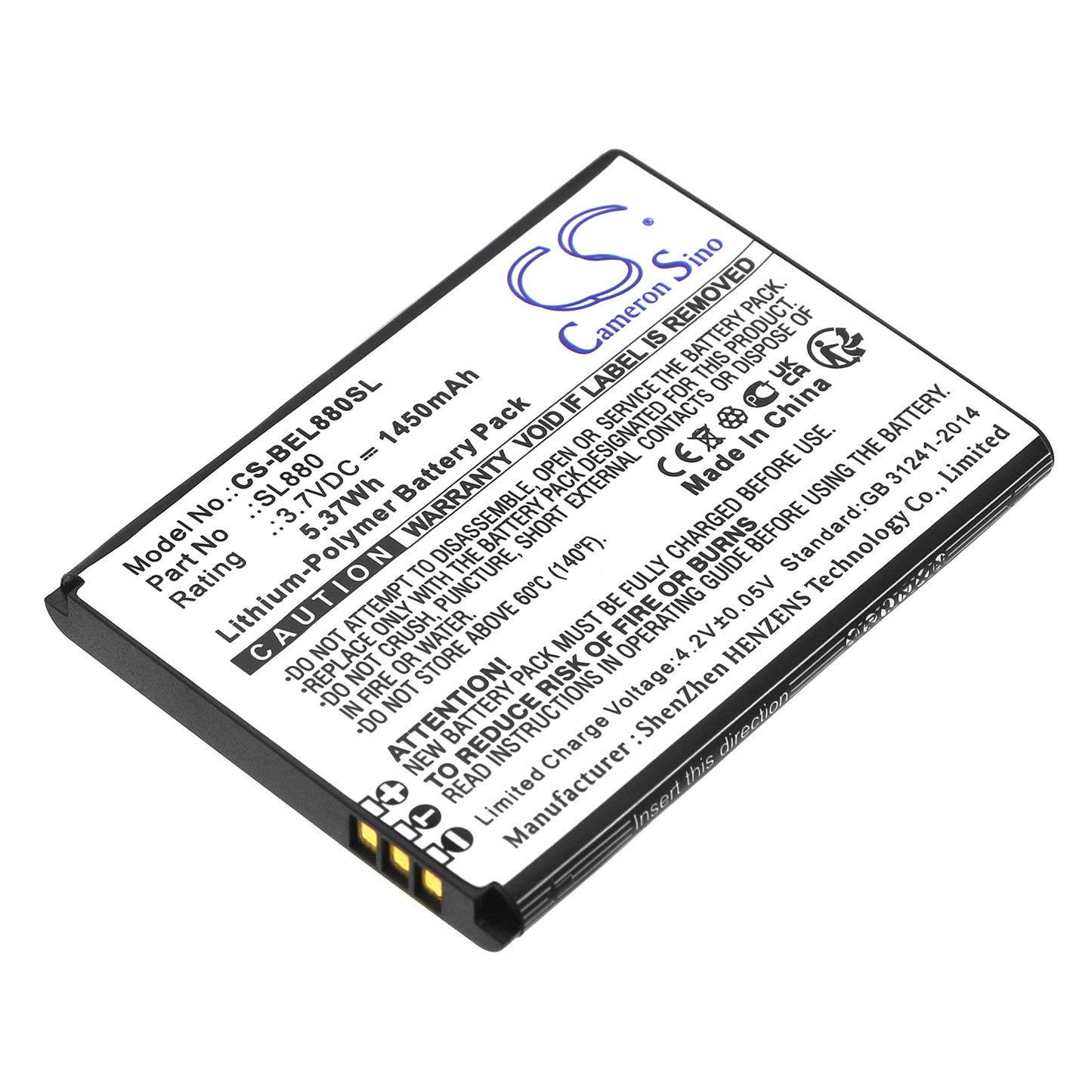 Batteri till Bea-fon  SL800 4G 1450mAh / 5.37Wh