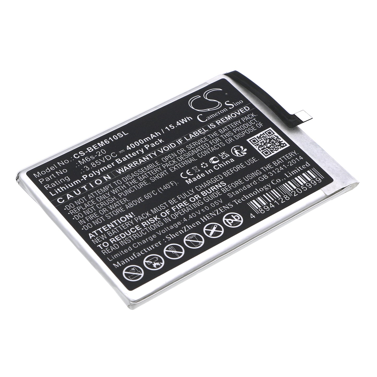 Batteri till Bea-fon  M6s 4000mAh / 15.4Wh