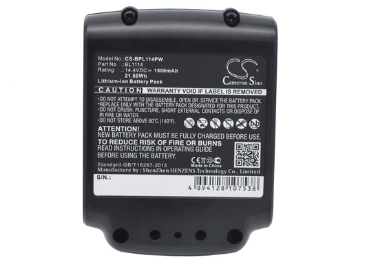 Batteri till Black & Decker LDX120C 1500mAh / 21.60Wh