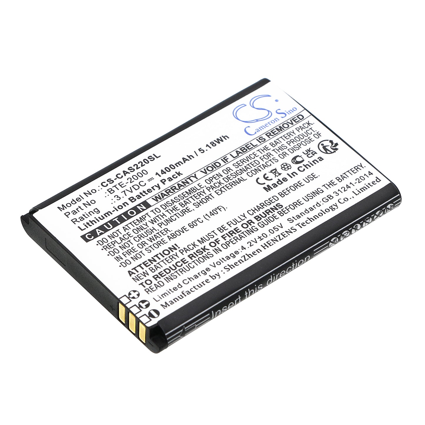 Battery for CATERPILLAR CAT S22 1400mAh / 5.18Wh