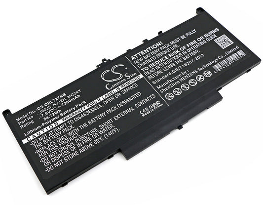 Battery for DELL Latitude E7270 N005L72701540CN 7200mAh / 54.72Wh