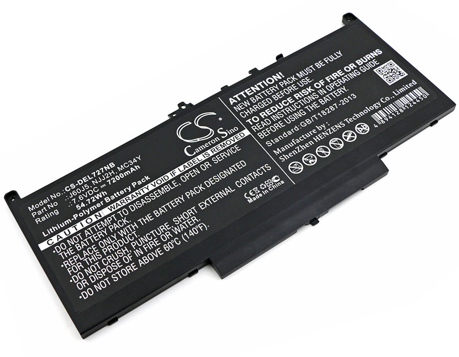 Battery for DELL Latitude E7270 N016L72701540CN 7200mAh / 54.72Wh