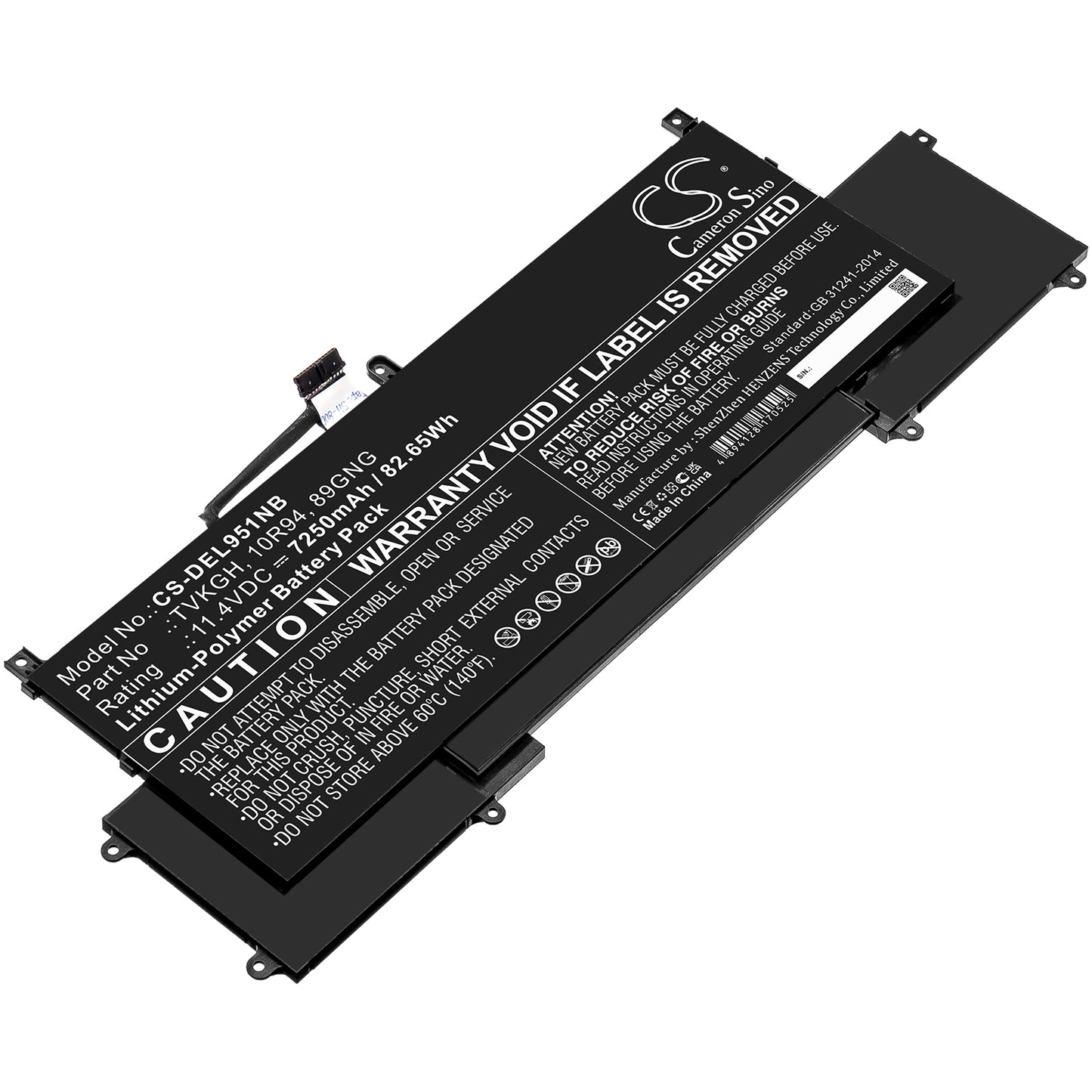 Battery for DELL Latitude 9510 2-in-1 7250mAh / 82.65Wh