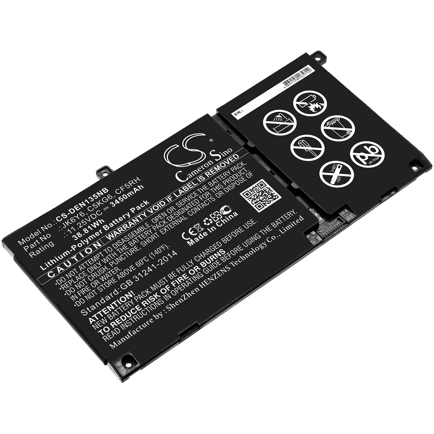 Battery for DELL Inspiron 14 5406 2-in-1 3450mAh / 38.81Wh