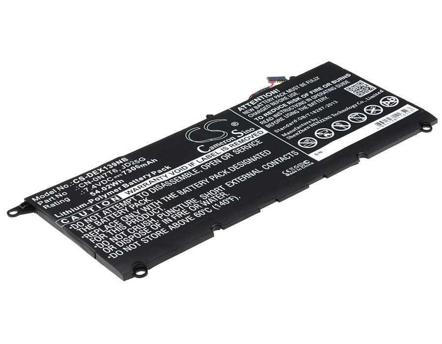 Battery for DELL XPS13D-9343-3508 7300mAh / 54.02Wh
