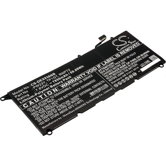 Battery for DELL XPS 13-9360-D3905S 7850mAh / 59.66Wh