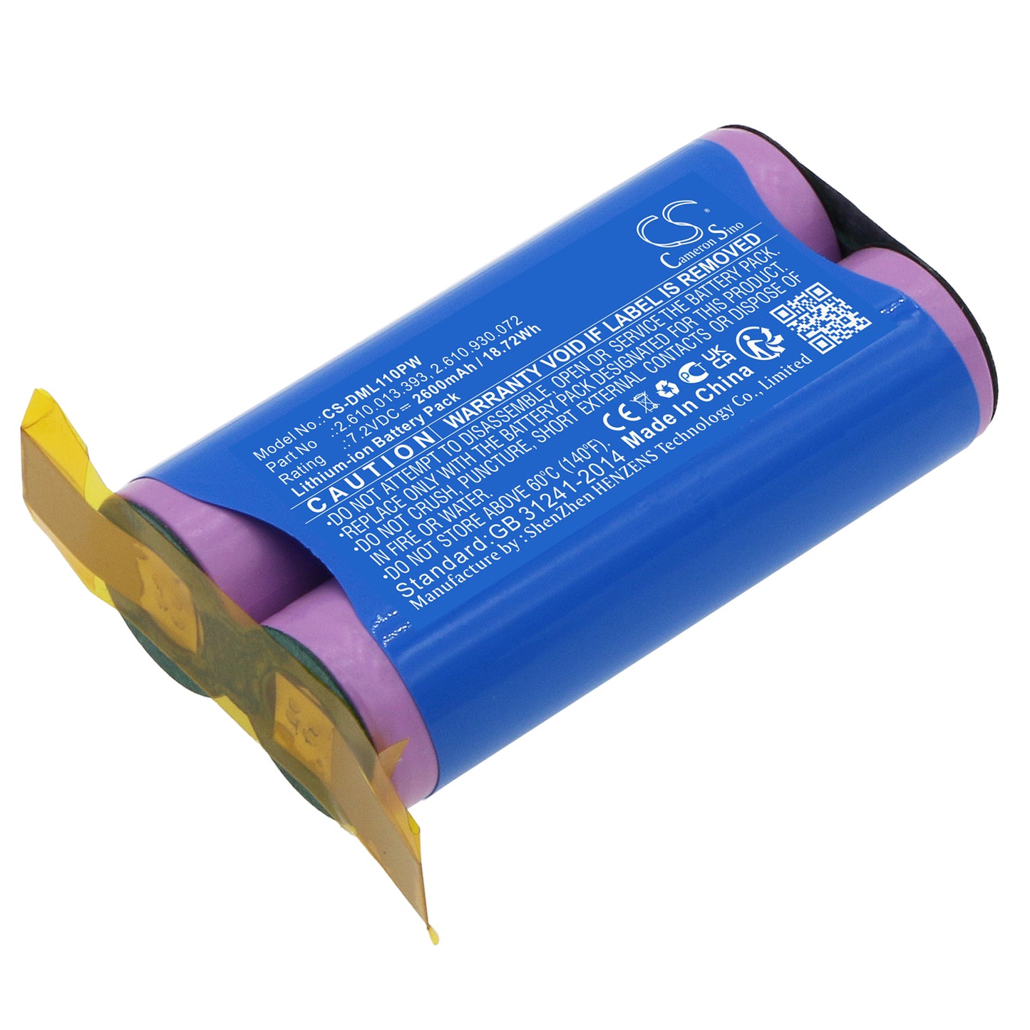 Batteri till DREMEL 1100LI 2600mAh / 18.72Wh