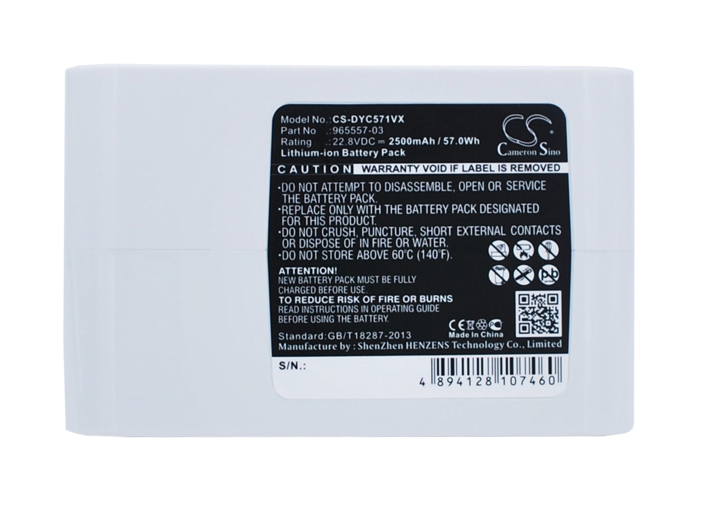 Batteri till Dyson DC57 2500mAh / 57.00Wh