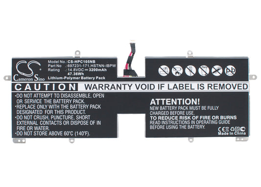 Battery for HP TouchSmart 15t-4000 3200mAh / 47.36Wh