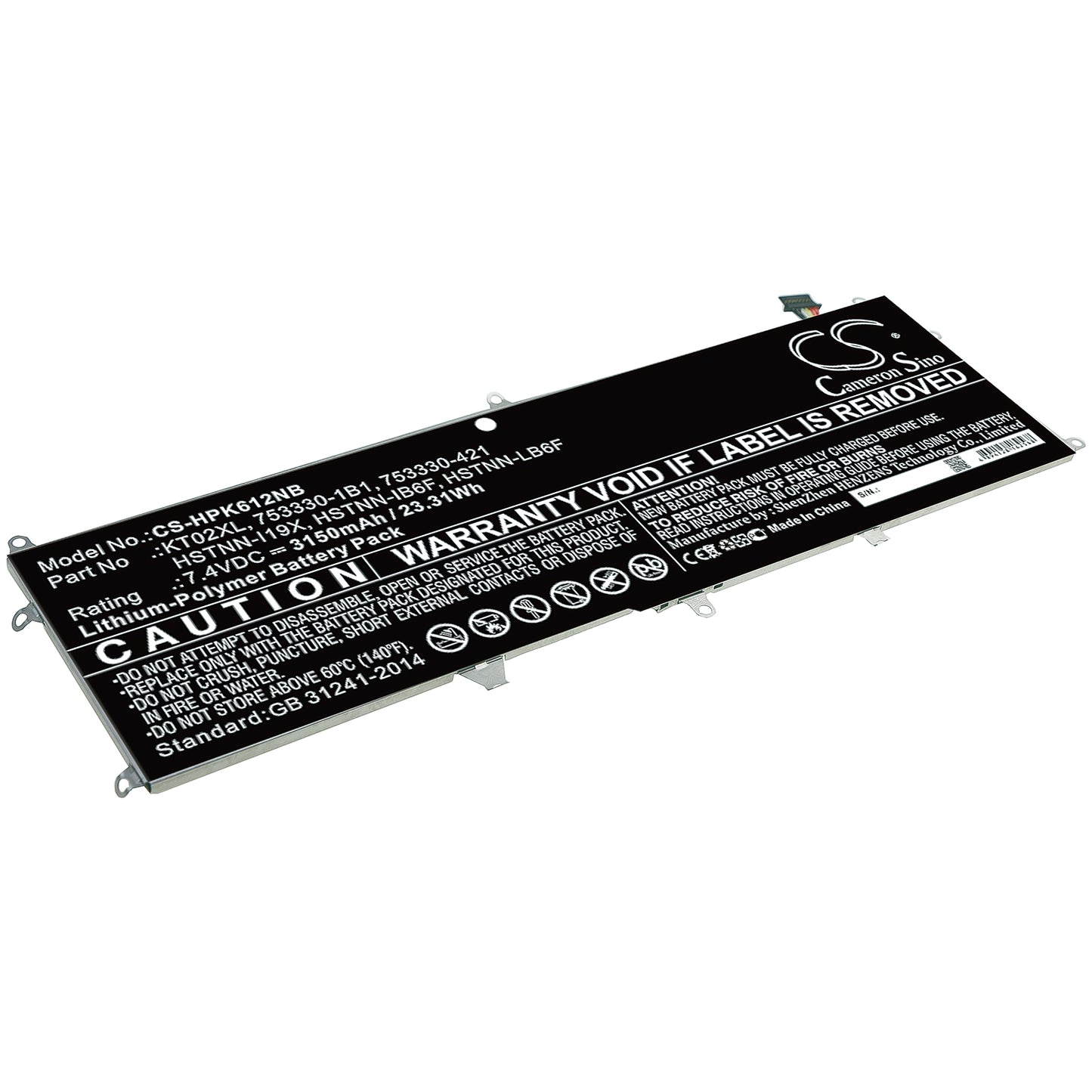Batteri till HP Pro X2 612 G1 Keyboard 3150mAh / 23.31Wh