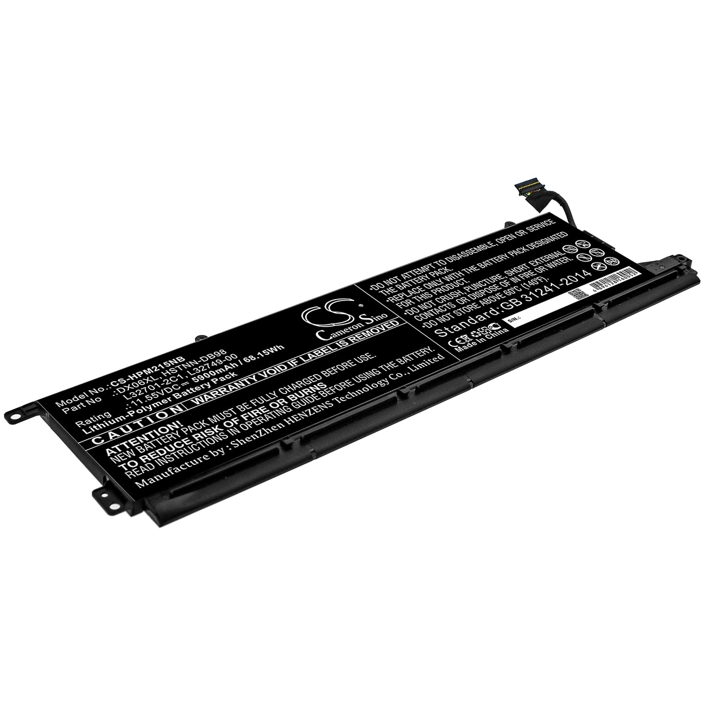 Battery for HP Omen X 2S 15-DG0075CL 5900mAh / 68.15Wh