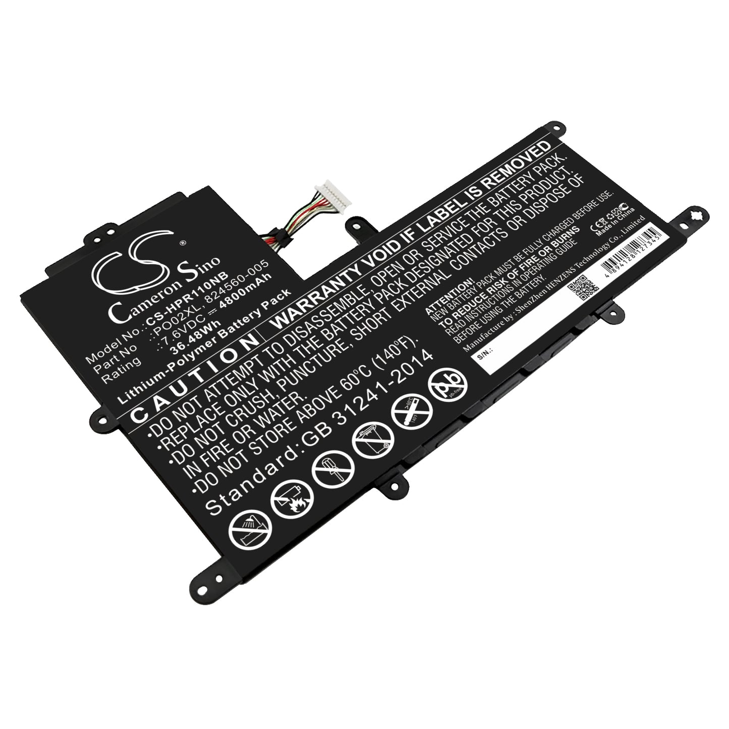 Akku HP Stream 11-ak0002na 4800mAh / 36.48Wh