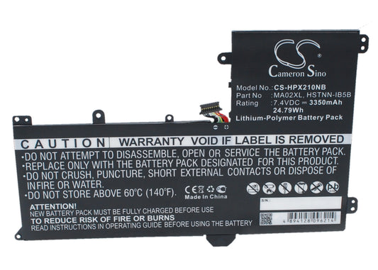 Battery for HP SlateBook 10-H001RU X2 3350mAh / 24.79Wh