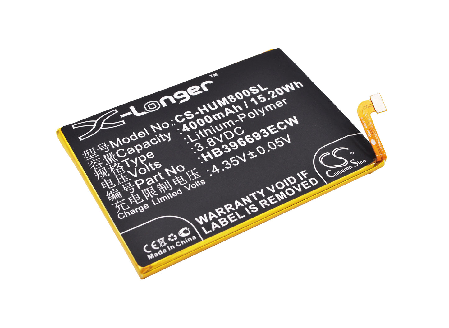Batteri till Huawei Ascend Mate 8 Dual SIM 4000mAh / 15.20Wh