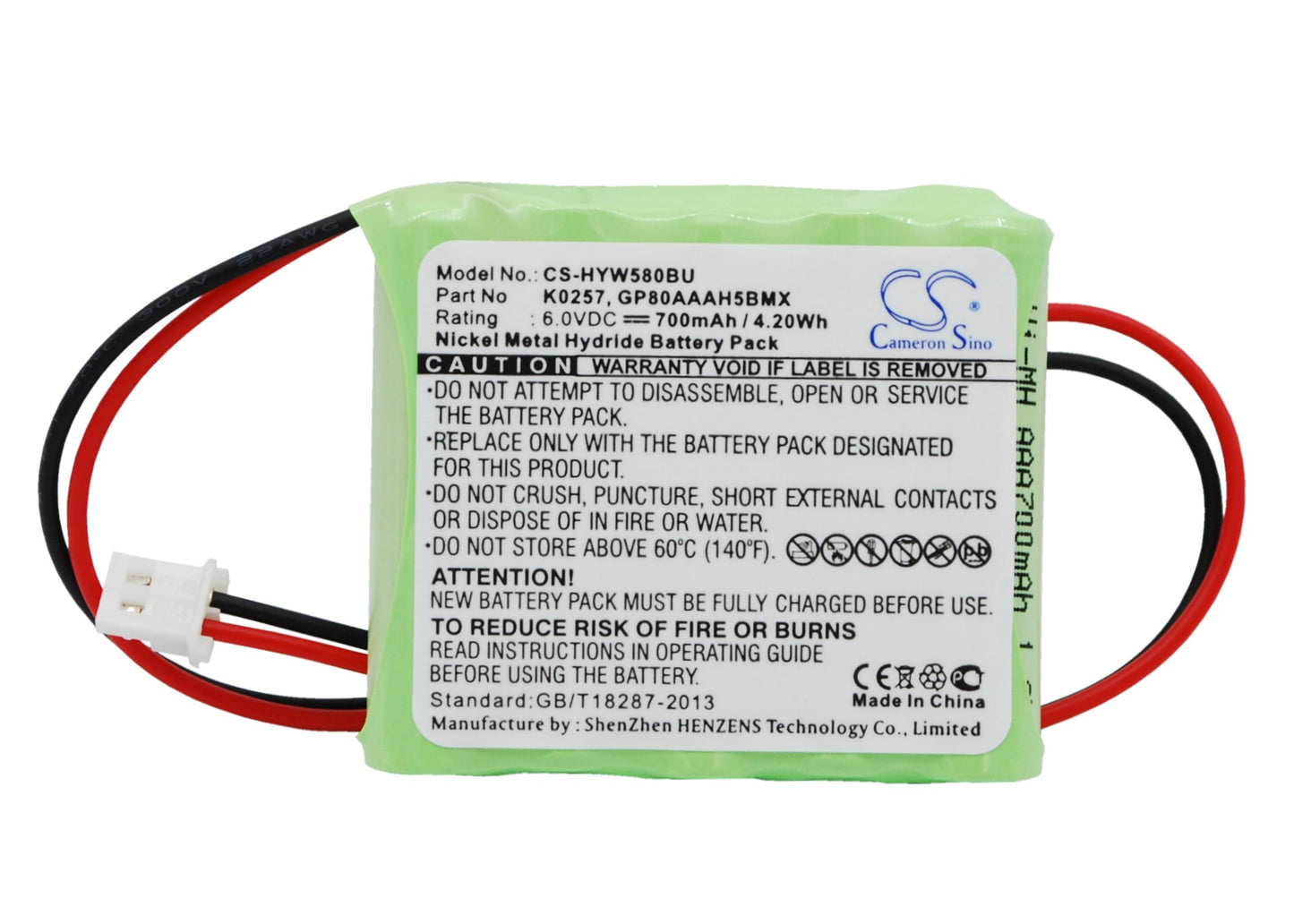 Battery for Honeywell 55111-05 700mAh / 4.20Wh
