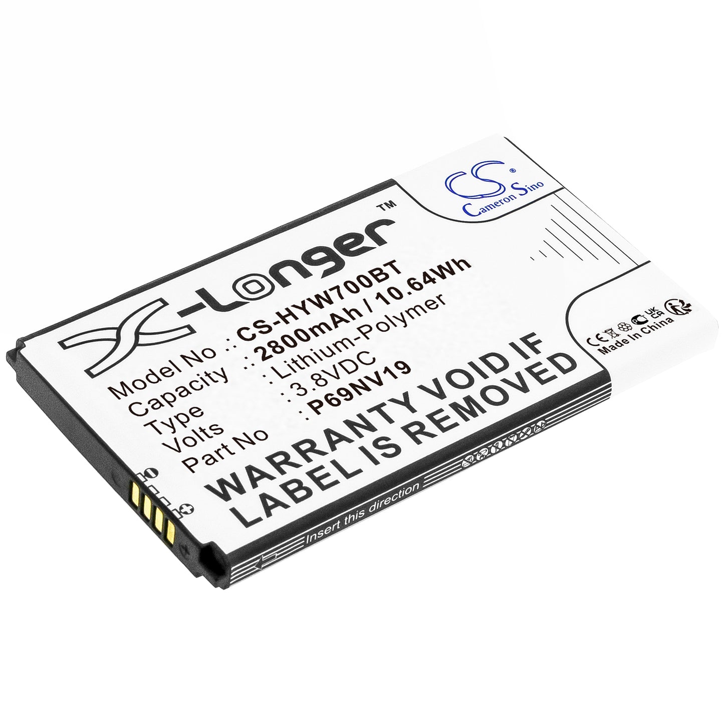 Batteri till ADT WTS700 Resideo 7" Wireless Sec 2800mAh / 10.64Wh