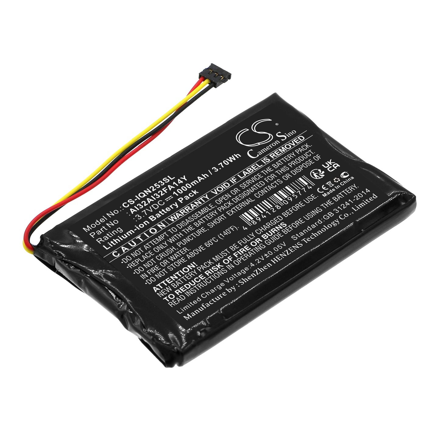 Battery for Garmin 010-01187-01 1000mAh / 3.70Wh