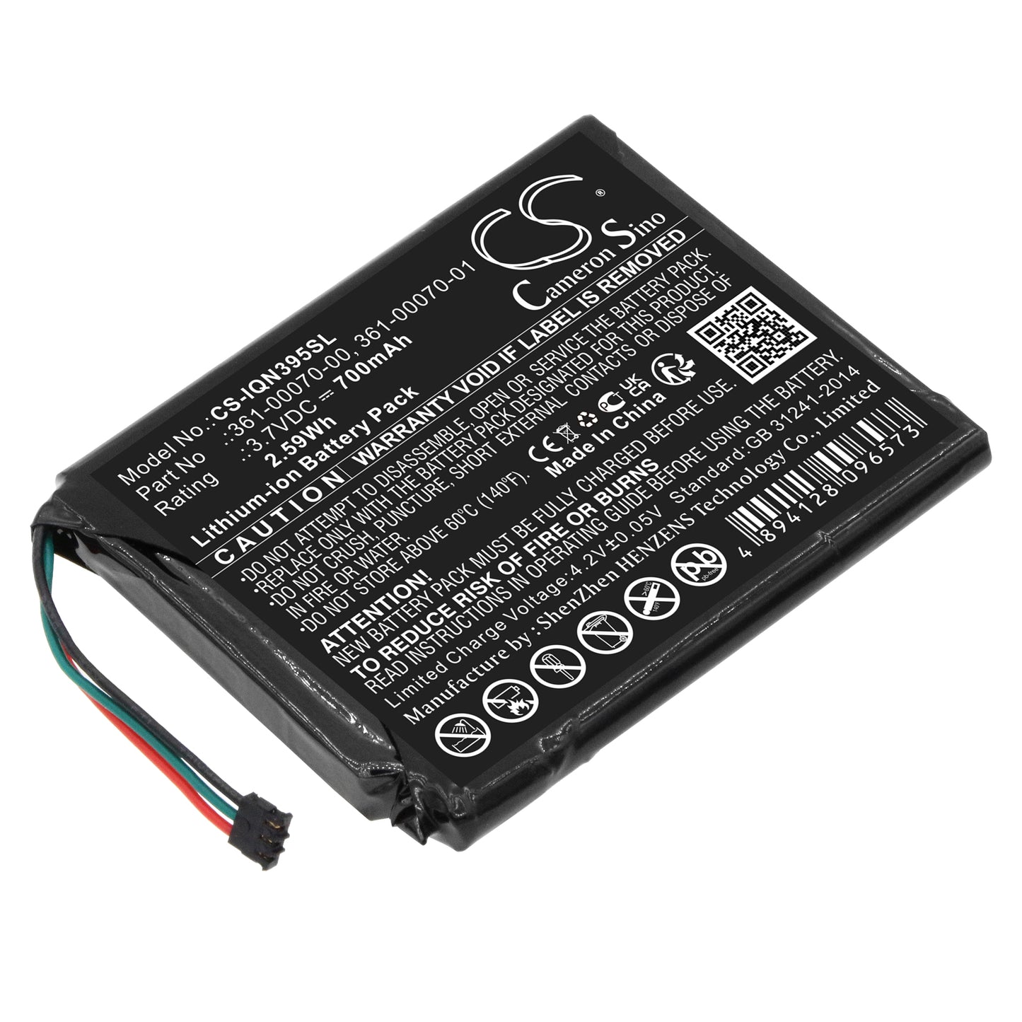 Battery for Garmin Nuvi 3598LMT-D 700mAh / 2.59Wh