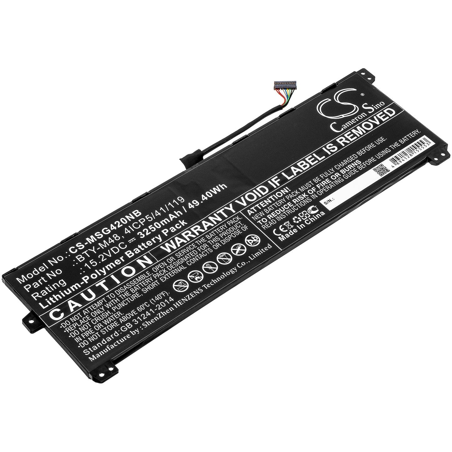 Batteri till MSI PS42 8RA-074In 3250mAh / 49.40Wh