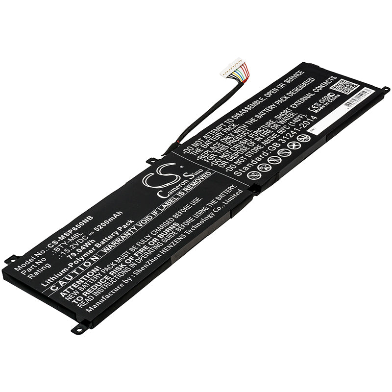 Batteri till MSI GS65 Stealth Thin 5200mAh / 79.04Wh