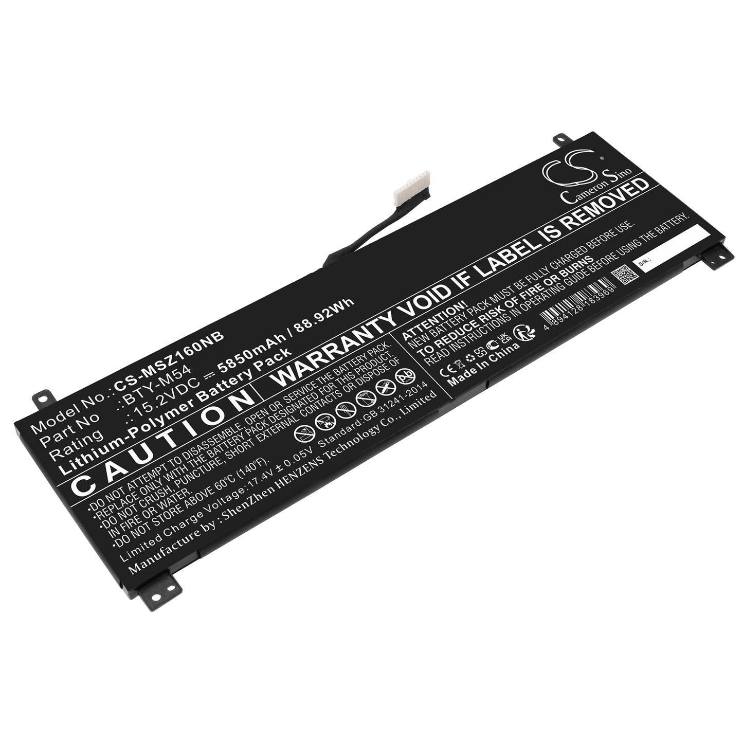 Batteri till MSI Creator Z16 A11UET-056AU 5850mAh / 88.92Wh