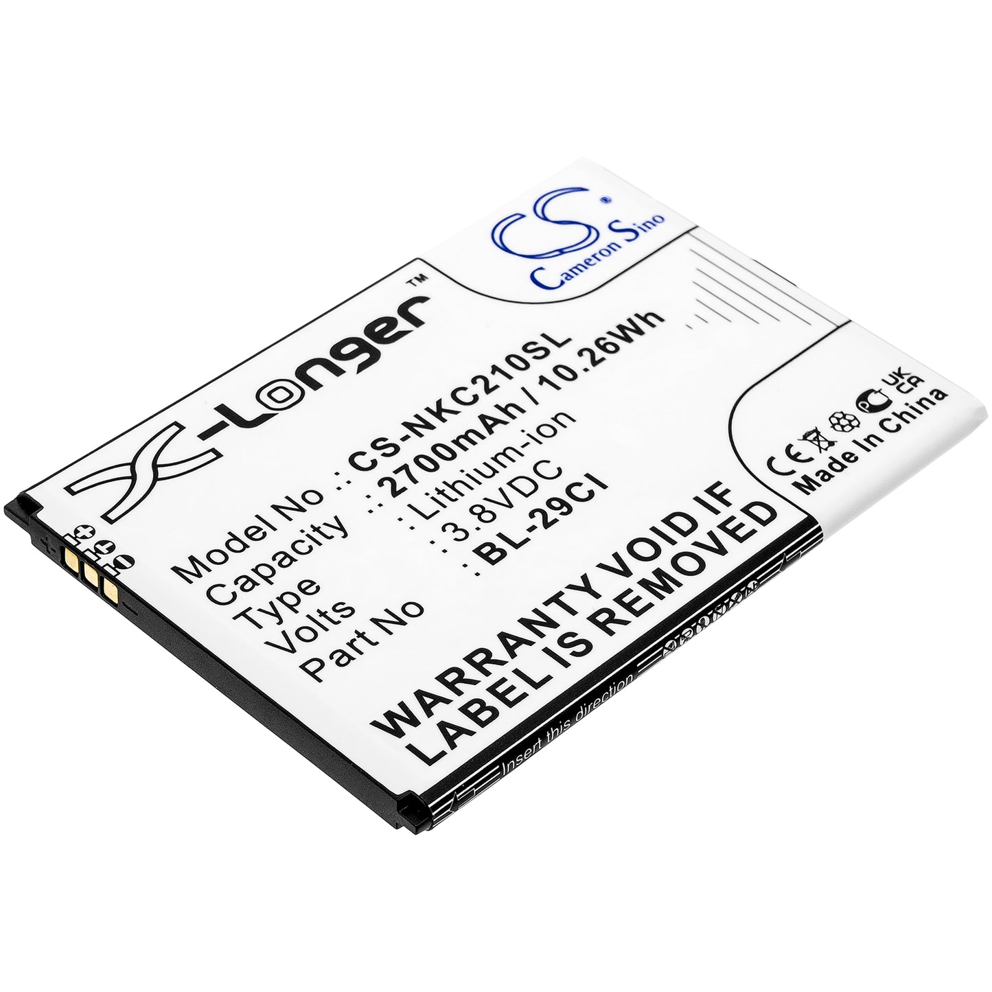 Battery for Nokia C10 2700mAh / 10.26Wh