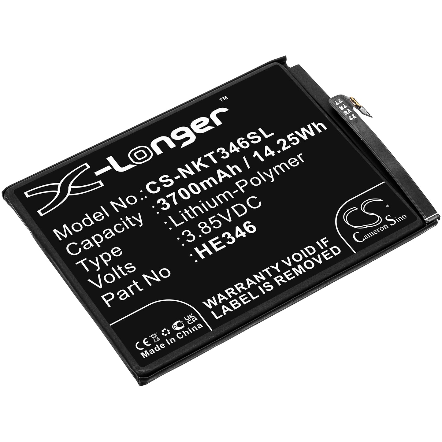Battery for Nokia TA1046 3700mAh / 14.25Wh
