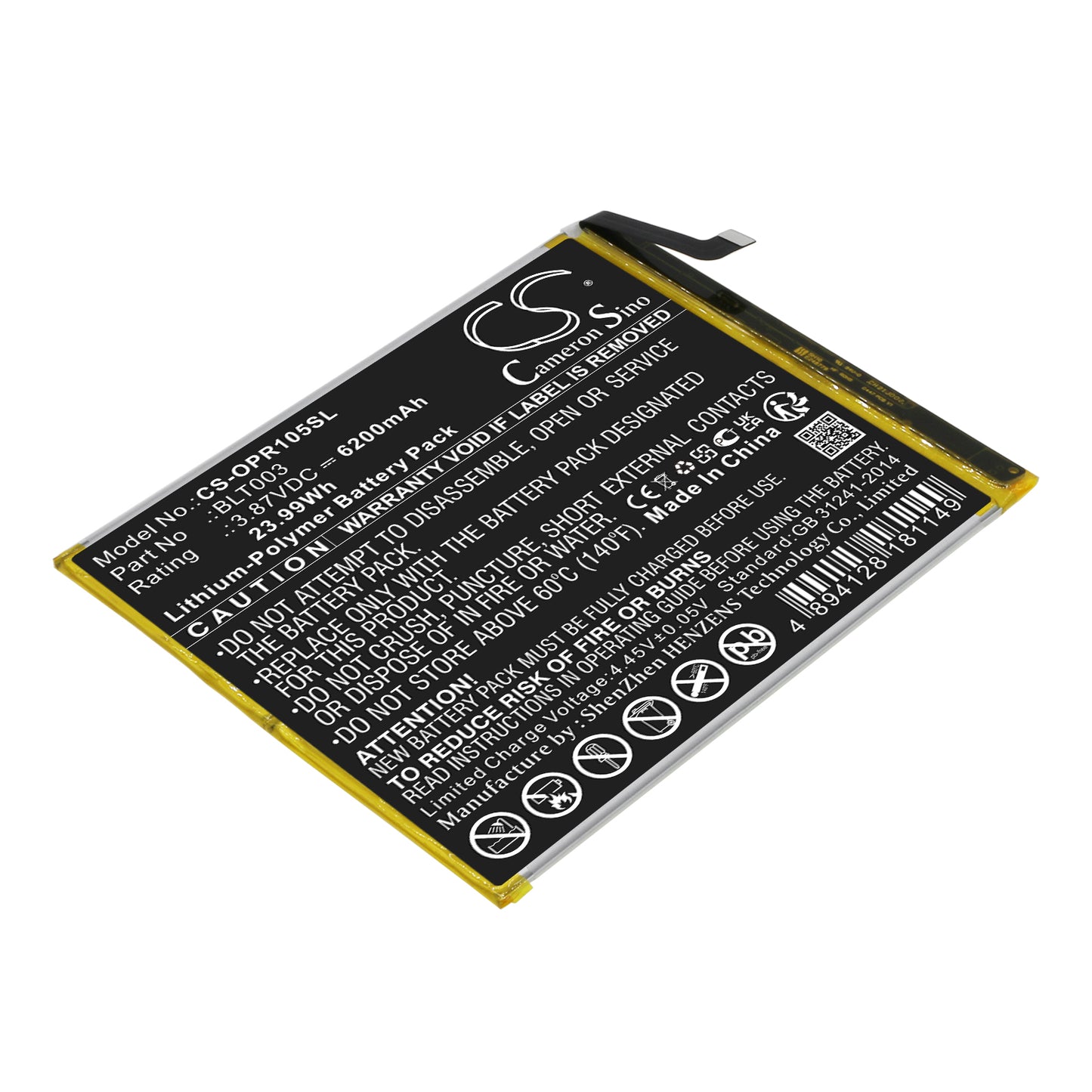Batteri till OPPO Realme Pad Mini Wi-Fi 6200mAh / 23.99Wh