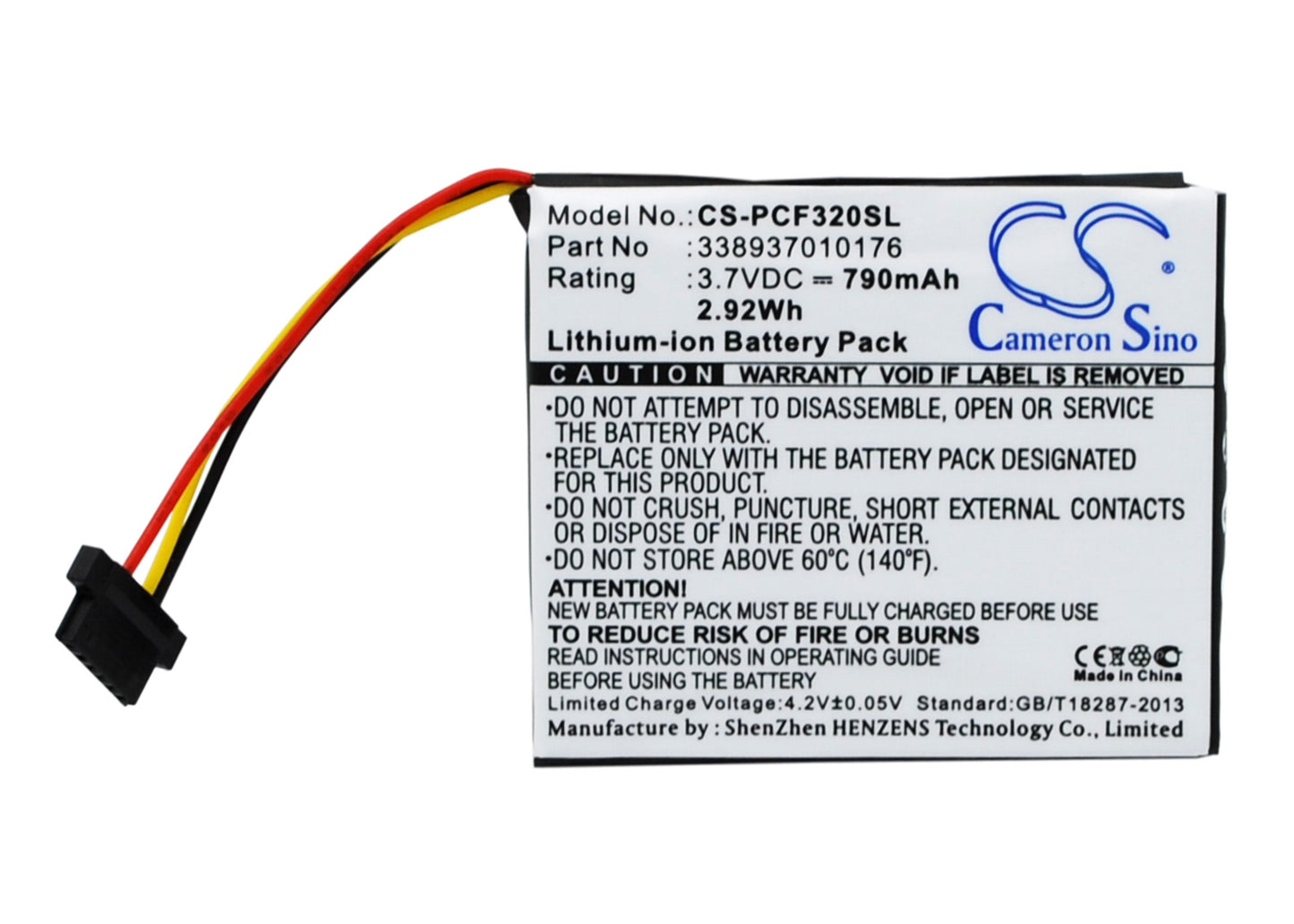 Battery for Pioneer AVIC-F AVIC-U 790mAh / 2.92Wh