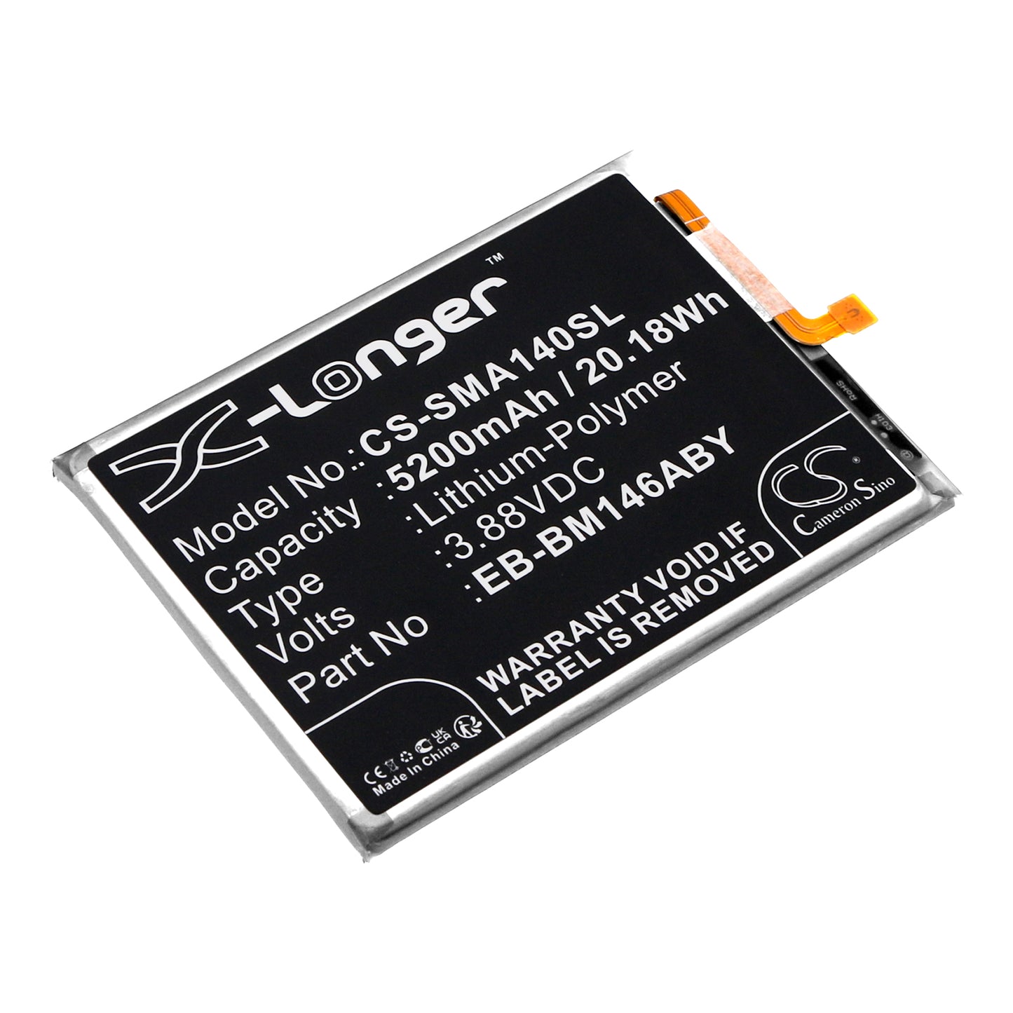 Akku Samsung SM-M146B/DS 5200mAh / 20.18Wh