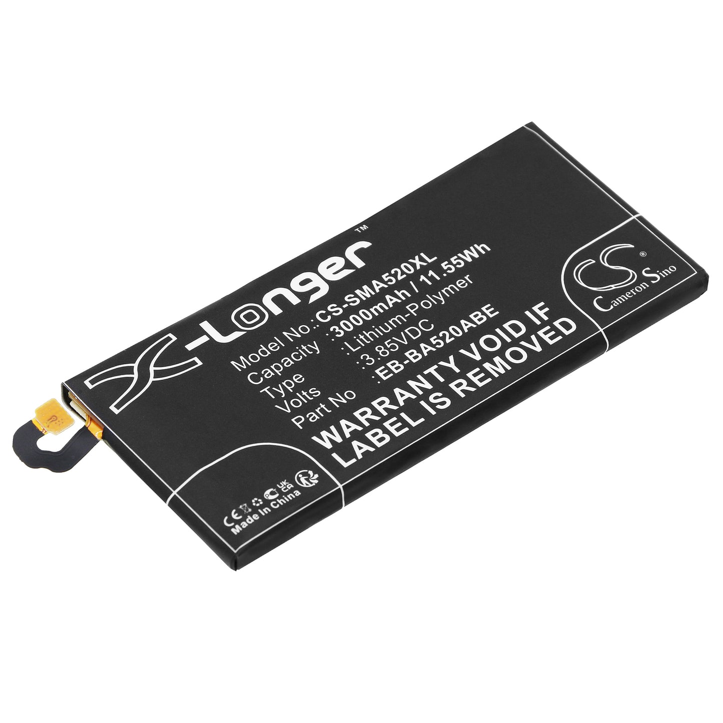 Battery for Samsung SM-A520S 3000mAh / 11.55Wh