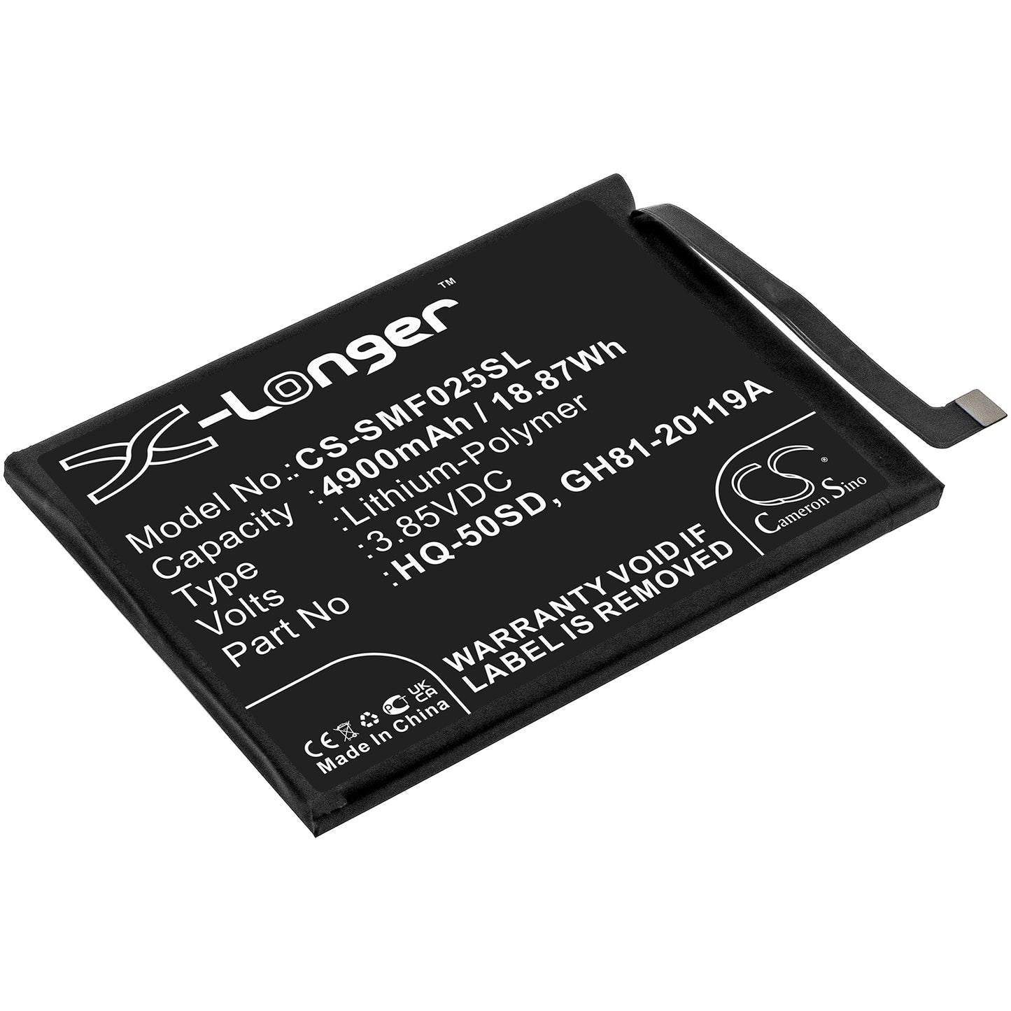 Battery for Samsung SM-A145F/DS 4900mAh / 18.87Wh