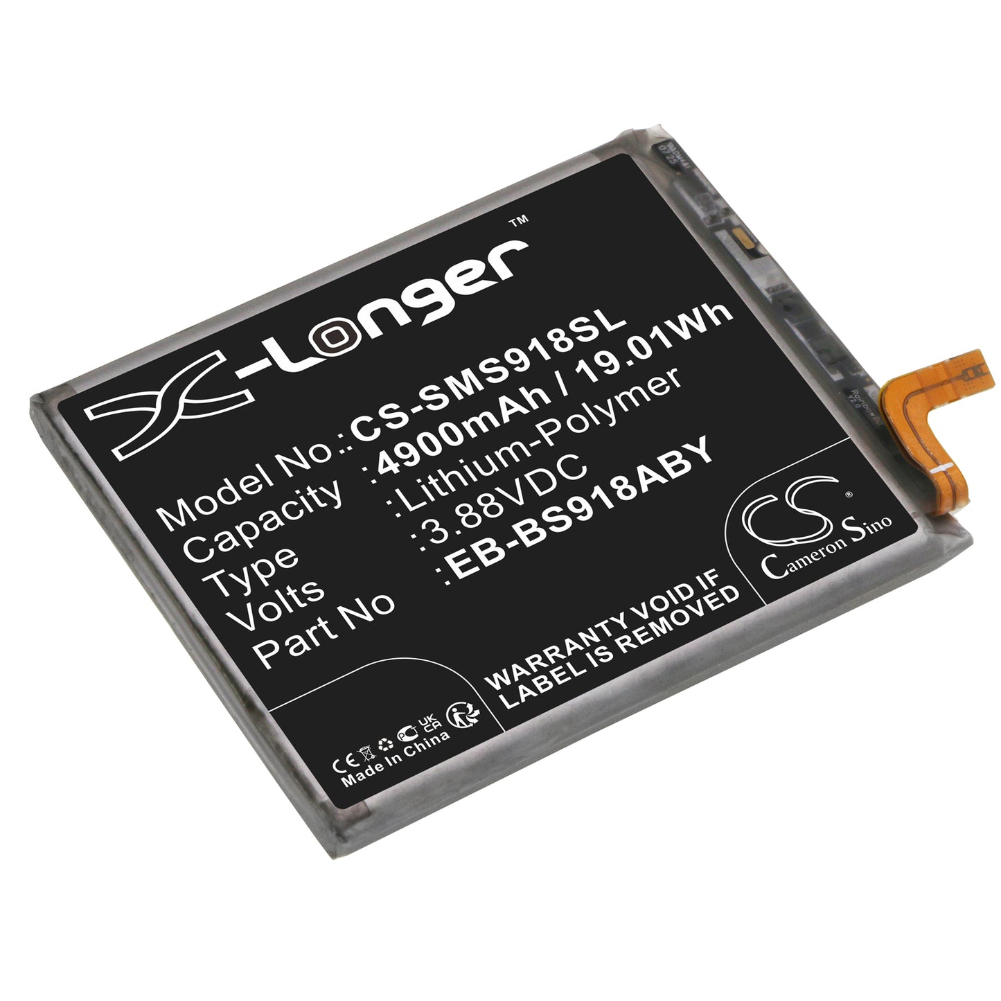 Battery for Samsung SM-S9180 4900mAh / 19.01Wh