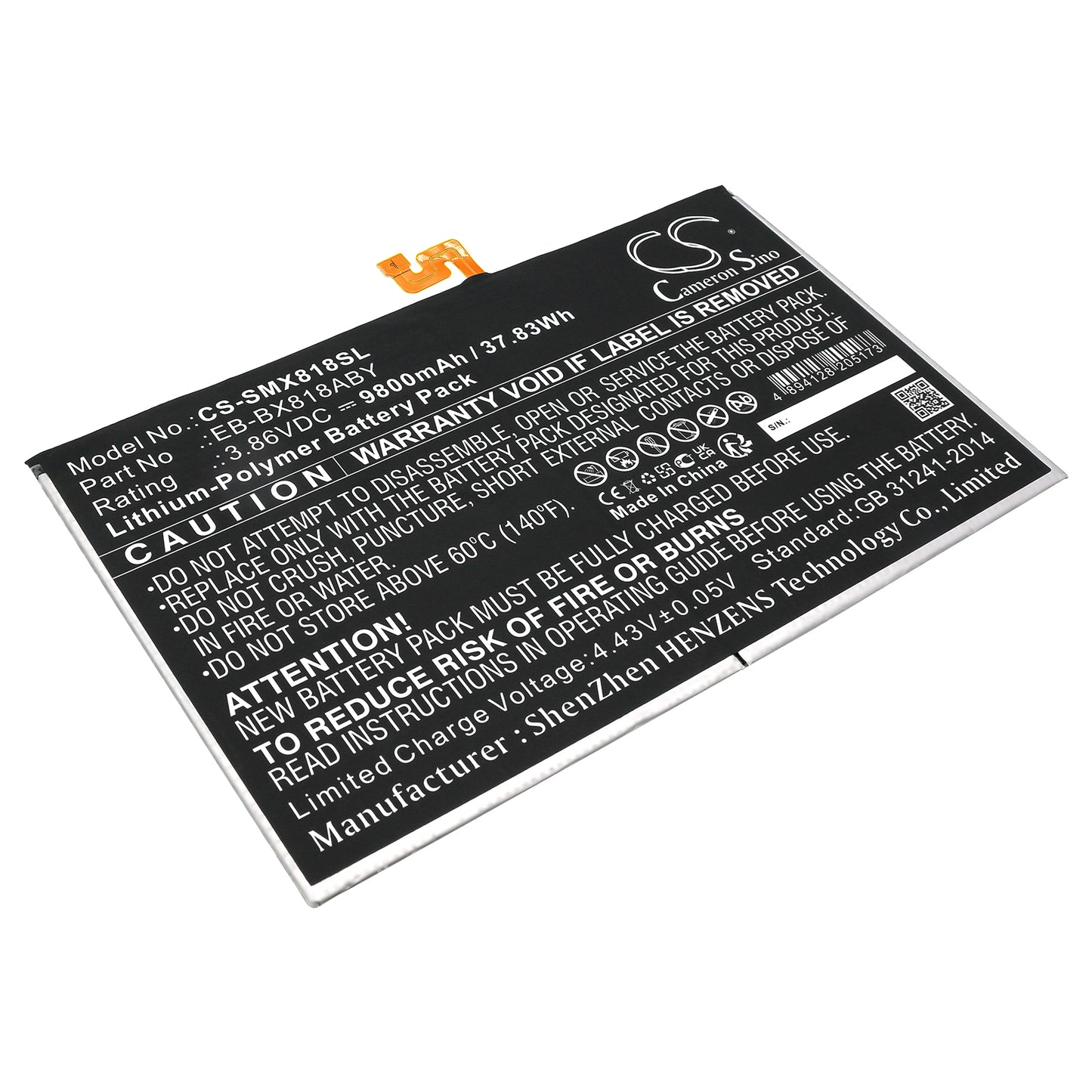 Batteri till Samsung SM-X816N 9800mAh / 37.83Wh