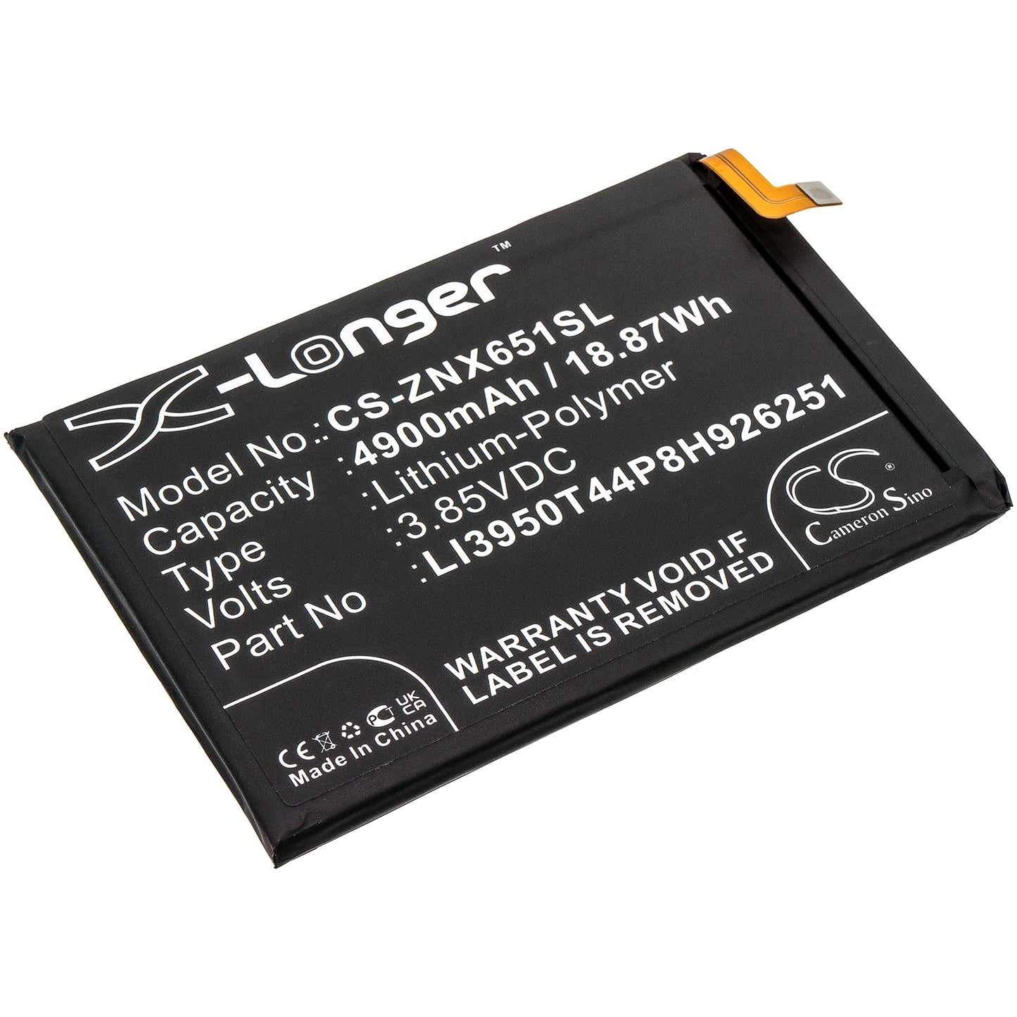 Akku ZTE NX651J 4900mAh / 18.87Wh