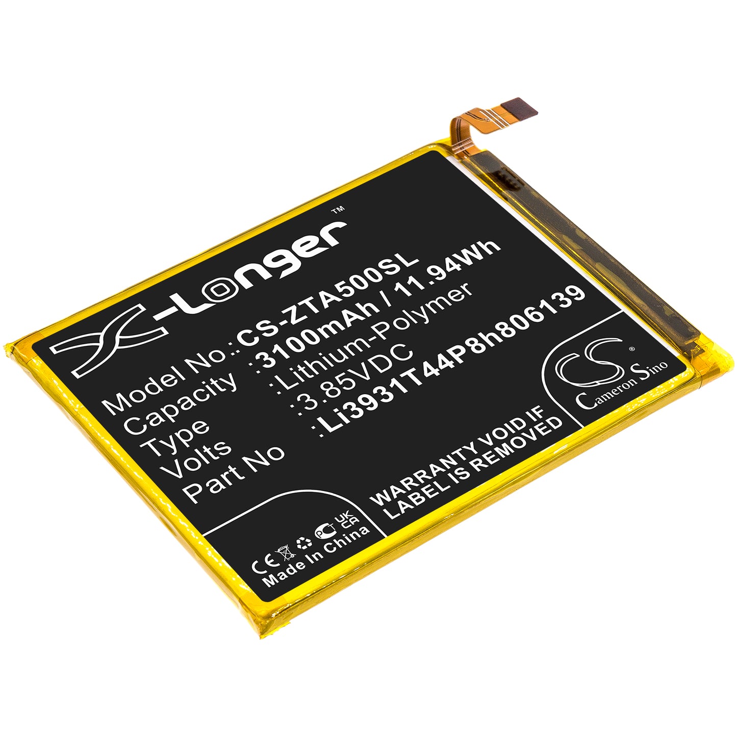 Battery for ZTE Z6201V 3100mAh / 11.94Wh
